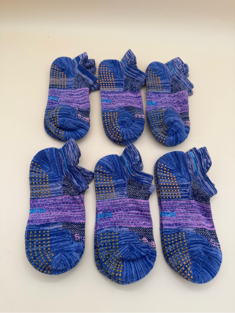Bombas Women's Performance Gripper Hex Tec Ankle Socks Medium 6 Pairs No Tag